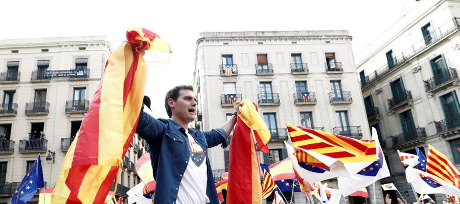 Albert Rivera en una movilización en Barcelona Albert Rivera en una movilización en Barcelona