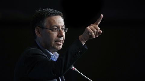 Josep María Bartomeu habla ante los medios de comunicación