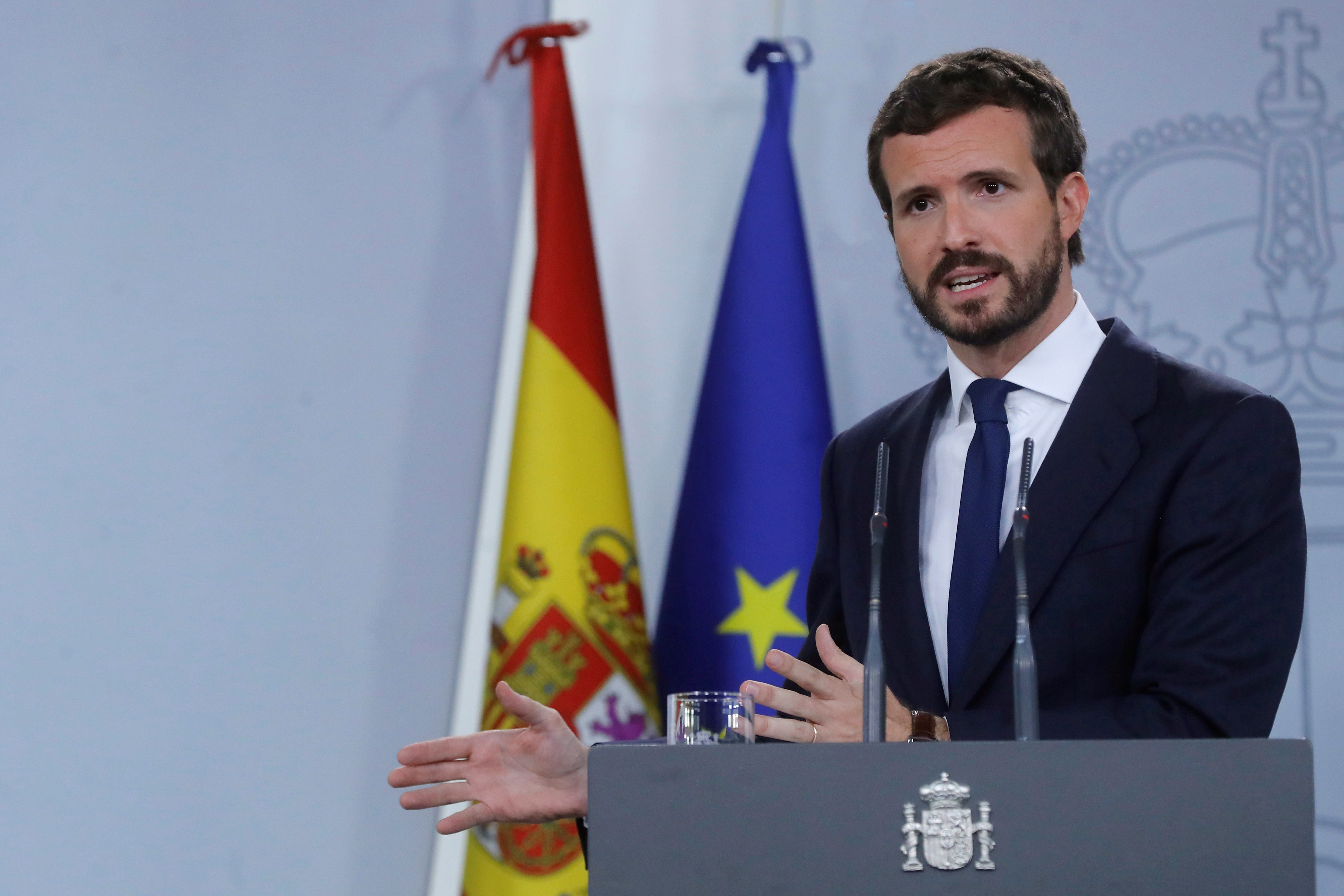 Casado avisa: "La inestabilidad política y la ruptura territorial cotizan en Bolsa" Casado avisa: "La inestabilidad política y la ruptura territorial cotizan en Bolsa"
