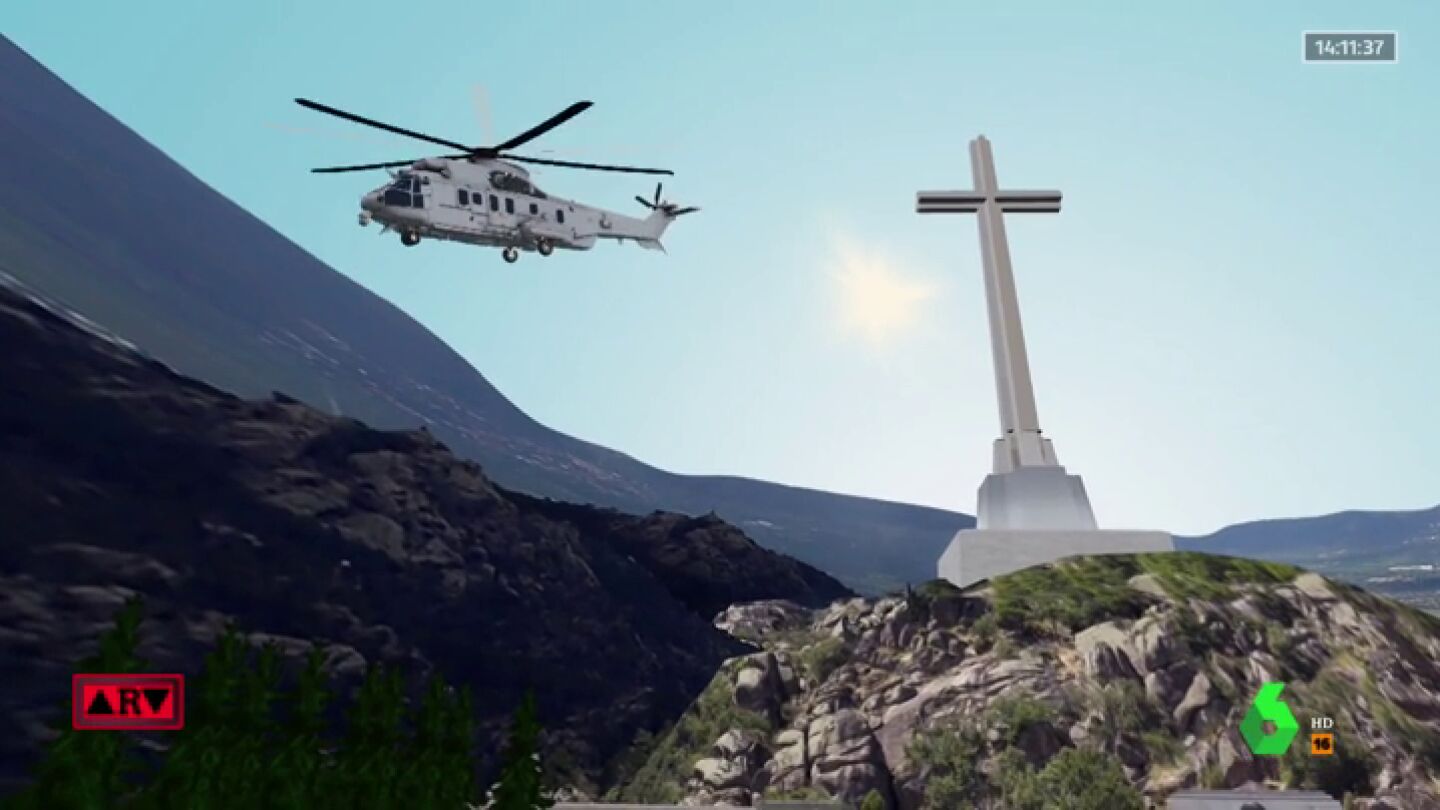 La exhumación de Franco, en 3D: ARV recrea el traslado en helicóptero