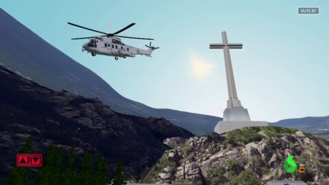 La exhumaci&oacute;n de Franco, en 3D: ARV recrea el traslado en helic&oacute;ptero