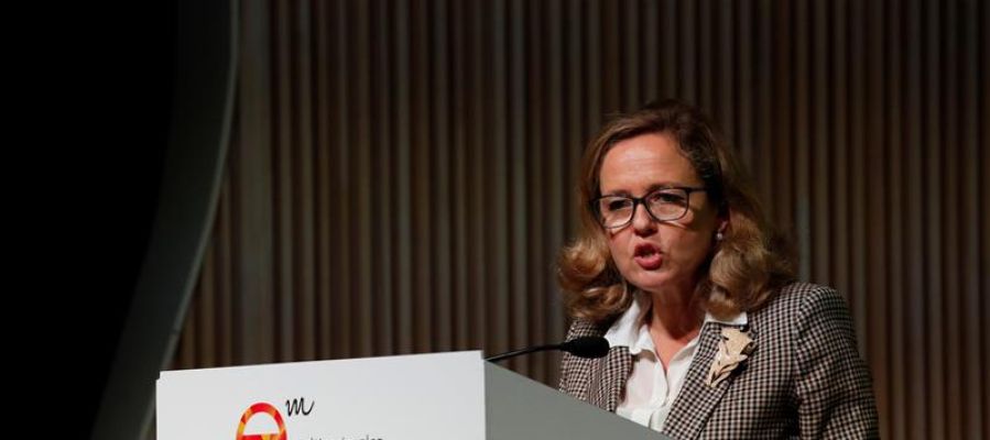 Nadia Calviño, en su intervención en la jornada "España ante los desafíos del siglo XXI. Multinacionales por marca España" Nadia Calviño, en su intervención en la jornada "España ante los desafíos del siglo XXI. Multinacionales por marca España"