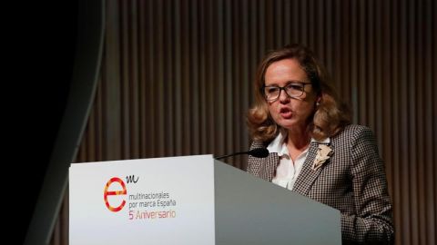 Nadia Calvi&ntilde;o, en su intervenci&oacute;n en la jornada "Espa&ntilde;a ante los desaf&iacute;os del siglo XXI. Multinacionales por marca Espa&ntilde;a"