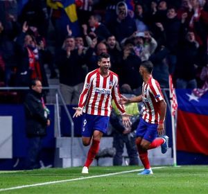 Álvaro Morata celebra el tanto ante el Leverkusen Álvaro Morata celebra el tanto ante el Leverkusen