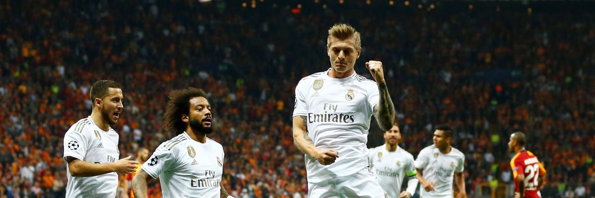 Toni Kroos celebra su gol al Galatasaray Toni Kroos celebra su gol al Galatasaray
