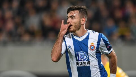 Campuzano celebra su gol al Ludogorets. 