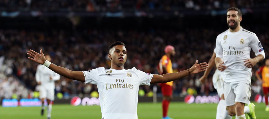 Rodrygo celebra un gol ante el Galatasaray Rodrygo celebra un gol ante el Galatasaray