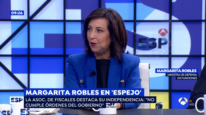Robles defiende la independencia de los fiscales y afirma que no hay injerencia, como ya se demostró en el 'procés' Robles defiende la independencia de los fiscales y afirma que no hay injerencia, como ya se demostró en el 'procés'