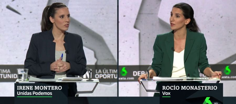 Irene Montero, a Rocío Monasterio: "Reventar el minuto de silencio por una mujer asesinada es de ser un desalmado" Irene Montero, a Rocío Monasterio: "Reventar el minuto de silencio por una mujer asesinada es de ser un desalmado"