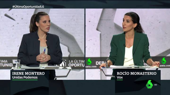 Irene Montero recuerda a Monasterio que "reventar un minuto de silencio por una mujer asesinada es de ser un desalmado" Irene Montero recuerda a Monasterio que "reventar un minuto de silencio por una mujer asesinada es de ser un desalmado"