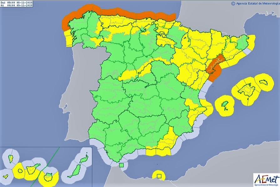 La Aemet activa durante todo el día el aviso amarillo en Elche, Crevillent y Santa Pola por vientos de hasta 70 kilómetros por hora La Aemet activa durante todo el día el aviso amarillo en Elche, Crevillent y Santa Pola por vientos de hasta 70 kilómetros por hora