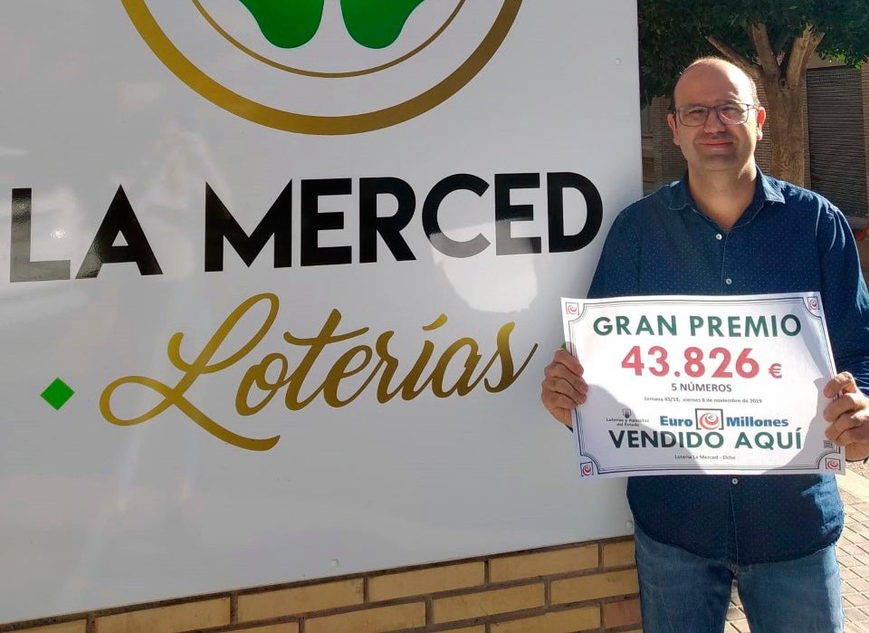 El sorteo de Euromillones deja en Elche un boleto premiado con 43.800 euros El sorteo de Euromillones deja en Elche un boleto premiado con 43.800 euros