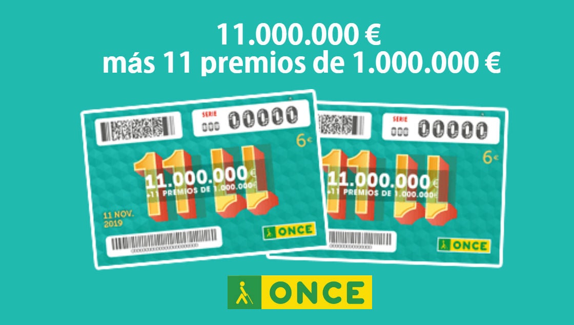 El número 71.339, serie 002, premiado con 11 millones de euros en el sorteo del 11 del 11 de la ONCE El número 71.339, serie 002, premiado con 11 millones de euros en el sorteo del 11 del 11 de la ONCE