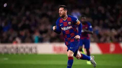 Lionel Messi celebra un gol Lionel Messi celebra un gol