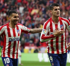 Álvaro Morata celebra uno de sus goles con el Atlético Álvaro Morata celebra uno de sus goles con el Atlético