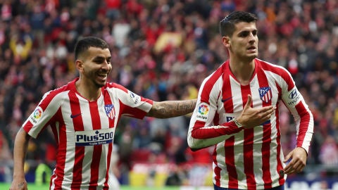 &Aacute;lvaro Morata celebra uno de sus goles con el Atl&eacute;tico