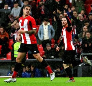 Muniain celebra su tanto con el Athletic en San Mamés Muniain celebra su tanto con el Athletic en San Mamés