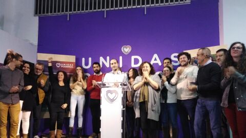 Representantes de Unidas Podemos en Baleares celebrando los resultados del 10-N.