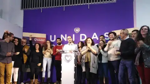 Representantes de Unidas Podemos en Baleares celebrando los resultados del 10-N. Representantes de Unidas Podemos en Baleares celebrando los resultados del 10-N.
