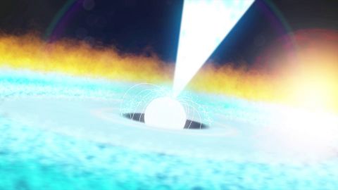 Una estrella de neutrones, o p&uacute;lsar, emitiendo rayos X