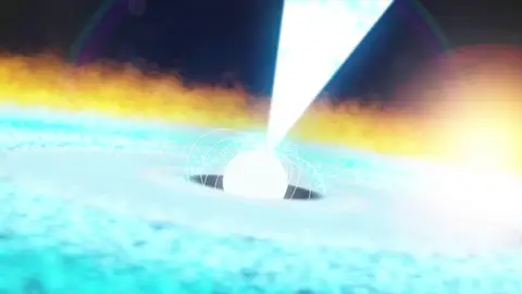 Una estrella de neutrones, o púlsar, emitiendo rayos X Una estrella de neutrones, o púlsar, emitiendo rayos X