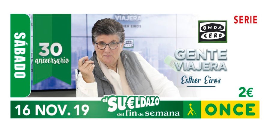 Cupón de la ONCE conmemorativo de los 30 años de Gente Viajera Cupón de la ONCE conmemorativo de los 30 años de Gente Viajera