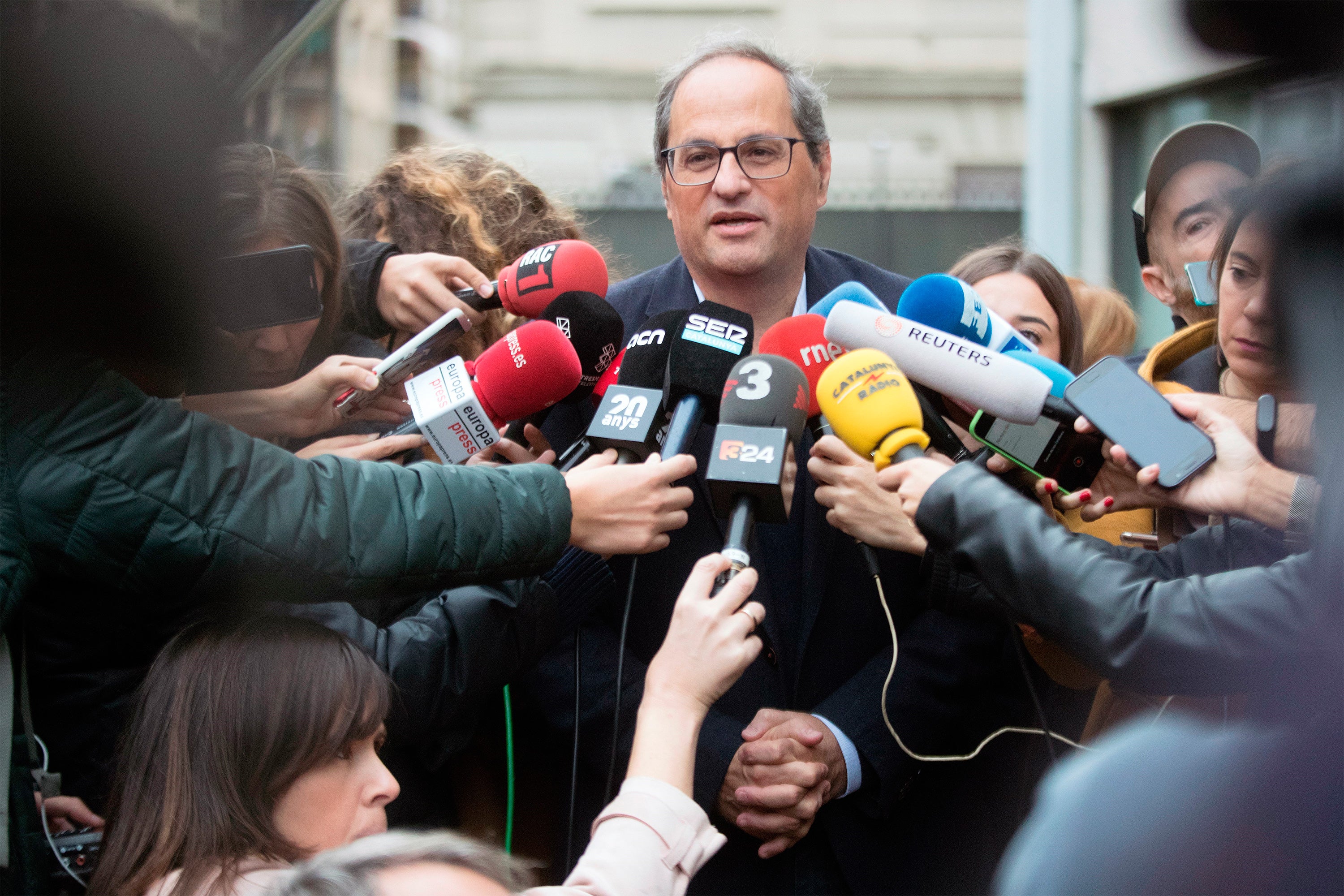 Torra avala la protesta en La Jonquera y le dice a Fomento del Trabajo que hablen con Sánchez Torra avala la protesta en La Jonquera y le dice a Fomento del Trabajo que hablen con Sánchez
