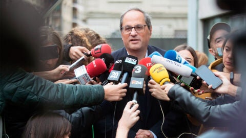 Quim Torra, tras ejercer su derecho al voto el pasado domingo