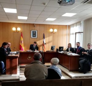 La acusada por el atropello mortal de Paula Fornés, y a su lado, su marido, propietario del vehículo que conducía la noche del accidente, en el juicio en Palma La acusada por el atropello mortal de Paula Fornés, y a su lado, su marido, propietario del vehículo que conducía la noche del accidente, en el juicio en Palma