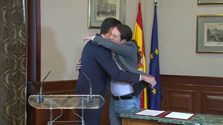 VÍDEO | Así han anunciado Pedro Sánchez y Pablo Iglesias el preacuerdo para un gobierno de coalición VÍDEO | Así han anunciado Pedro Sánchez y Pablo Iglesias el preacuerdo para un gobierno de coalición