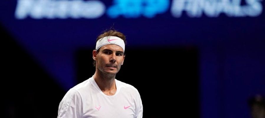 Rafa Nadal durante el partido ante Medvedev Rafa Nadal durante el partido ante Medvedev