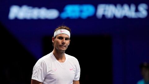 Rafa Nadal durante el partido ante Medvedev 
