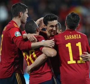 Los jugadores de la Selección celebran un gol ante Malta Los jugadores de la Selección celebran un gol ante Malta