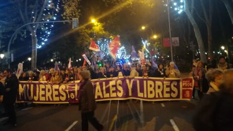 Cabecera de la manifestaci&oacute;n contra la violencia de g&eacute;nero