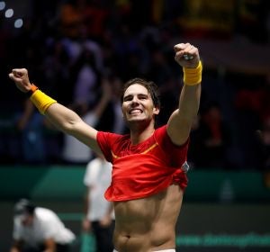 Rafa Nadal celebra la victoria en la Copa Davis Rafa Nadal celebra la victoria en la Copa Davis