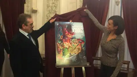 Momento del anuncio del cartel en el Ayuntamiento Momento del anuncio del cartel en el Ayuntamiento