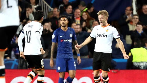 Wass celebra su gol al Chelsea