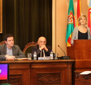 Intervención de Verónica Ruiz durante el pleno municipal. Intervención de Verónica Ruiz durante el pleno municipal.