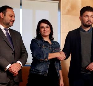 José Luis Ábalos, Adriana Lastra y Gabriel Rufián José Luis Ábalos, Adriana Lastra y Gabriel Rufián