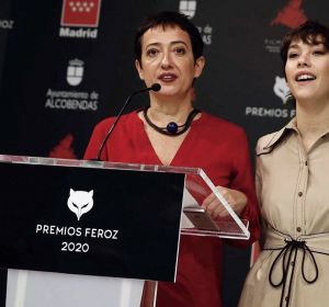 María Guerra, presidenta de AICE, y la actriz Greta Fernández, leen las nominaciones de los Premios Feroz 2020 María Guerra, presidenta de AICE, y la actriz Greta Fernández, leen las nominaciones de los Premios Feroz 2020
