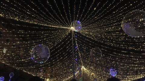 La Pla&ccedil;a de Joan Carles I de Palma decorada con luces navide&ntilde;as