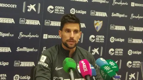 Adrián González, jugador del MálagaCF Adrián González, jugador del MálagaCF