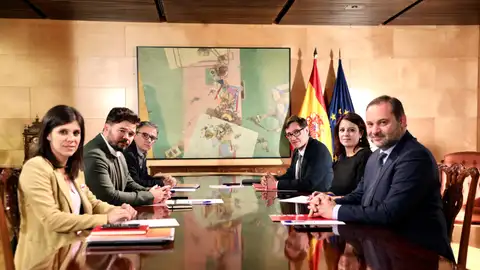 Una de las reuniones entre PSOE y ERC Una de las reuniones entre PSOE y ERC