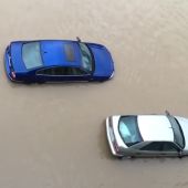 Dos personas rescatadas por las fuertes lluvias e inundaciones en Pamplona