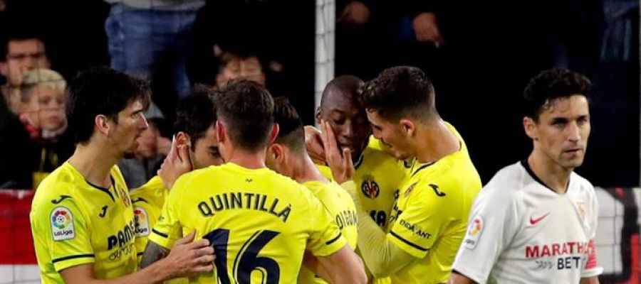 El Villarreal celebra uno de sus goles ante el Sevilla El Villarreal celebra uno de sus goles ante el Sevilla
