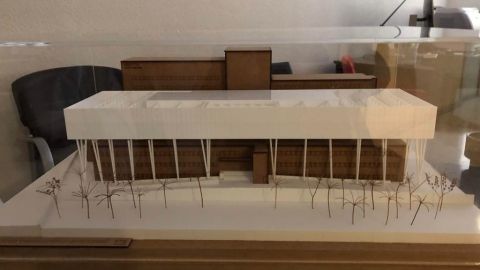 Maqueta del futuro bloque quir&uacute;rgico del Hospital General Universitario de Elche.