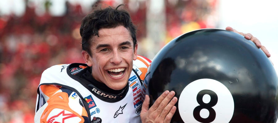 Márquez celebrando su último título mundial Márquez celebrando su último título mundial