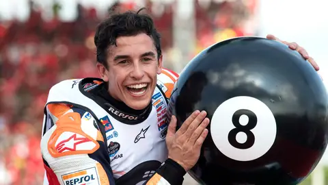 Márquez celebrando su último título mundial Márquez celebrando su último título mundial