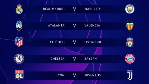 Los duelos de octavos de final de la Champions League.