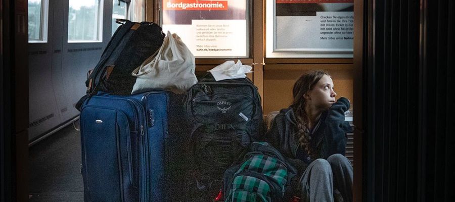 La foto de Greta Thunberg en un tren alemán que ha generado polémica La foto de Greta Thunberg en un tren alemán que ha generado polémica